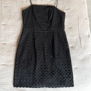 Banana Republic Black Eyelet Mini Dress